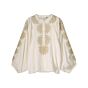 Summum Woman Top Gold Lurex Embroidery Ivory