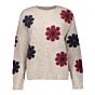 Geisha Pullover Flowers Sand.Burgundy/Navy
