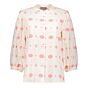 Geisha Blouse Embriodery Offwhite/Red 