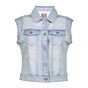 Geisha Jeans Jacket Sleeveless Bleached Denim