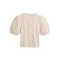 Summum Woman Puff Sleeve Cozy Cable Knit Ivory