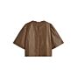 Summum Woman Puff Sleeve Top Soft Faux Leather 