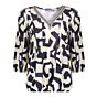 Geisha Fancy V-Hals Top Navy / Sand 