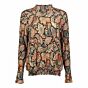 Geisha Top With Smock Hot Coral / Black