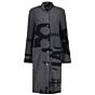 Geisha Coat Cooked Wool Letters Grey/Indigo